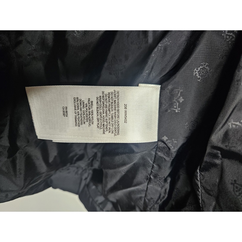 Columbia 1X Black Down Puffer Jacket Hooded Faux Fur Trim Zip Down Gorpcore Cozy - Picture 4 of 16